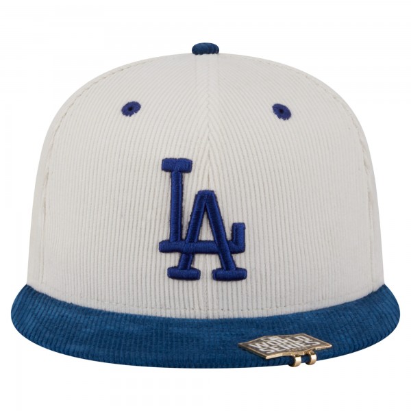 Бейсболка Los Angeles Dodgers New Era Cream/Royal Two-Tone Corduroy 59FIFTY