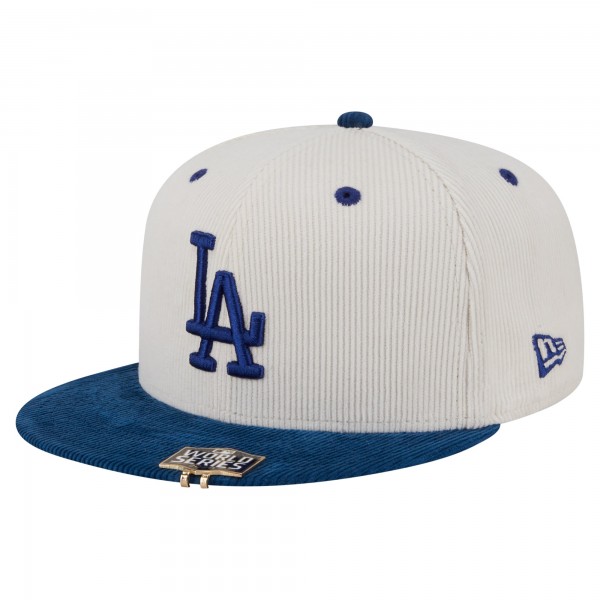 Бейсболка Los Angeles Dodgers New Era Cream/Royal Two-Tone Corduroy 59FIFTY