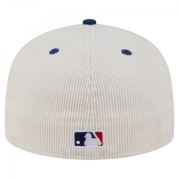 Бейсболка Los Angeles Dodgers New Era Cream/Royal Two-Tone Corduroy 59FIFTY