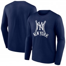 New York Yankees Navy Fastball Long Sleeve T-Shirt