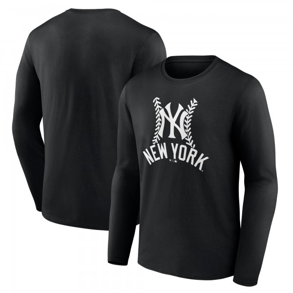 New York Yankees Black Fastball Long Sleeve T-Shirt