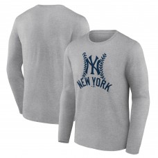 New York Yankees Gray Fastball Long Sleeve T-Shirt