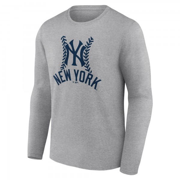 New York Yankees Gray Fastball Long Sleeve T-Shirt