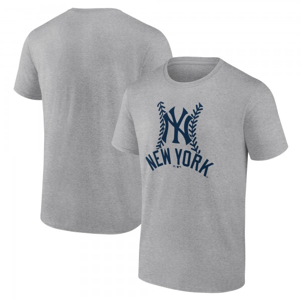 New York Yankees Heather Gray Fastball T-Shirt