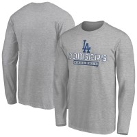 Los Angeles Dodgers Gray Evanston Stencil Long Sleeve T-Shirt