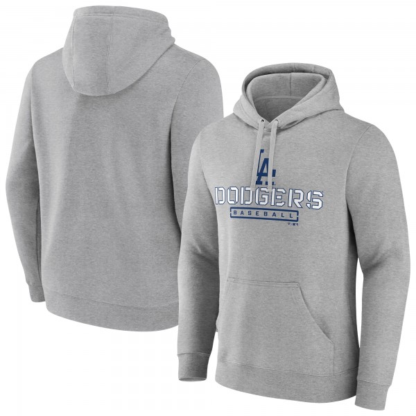 Los Angeles Dodgers Gray Evanston Stencil Pullover Hoodie