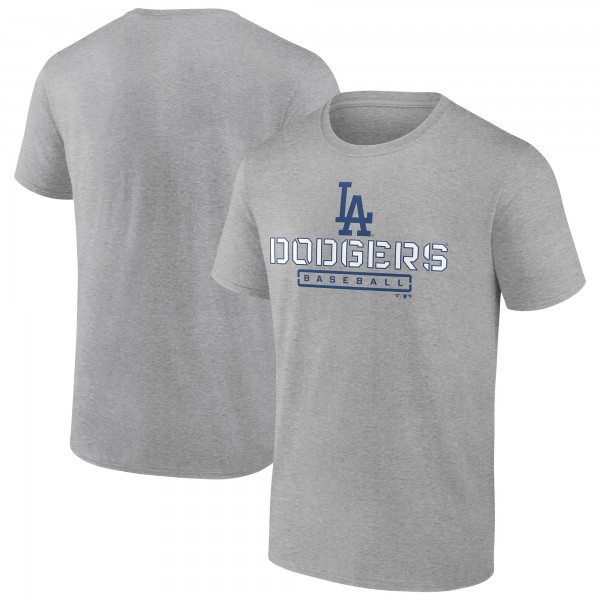 Los Angeles Dodgers Heather Gray Evanston Stencil T-Shirt