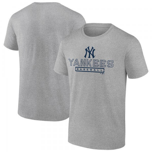 New York Yankees Heather Gray Evanston Stencil T-Shirt