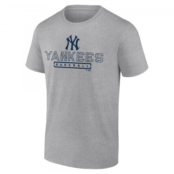 New York Yankees Heather Gray Evanston Stencil T-Shirt