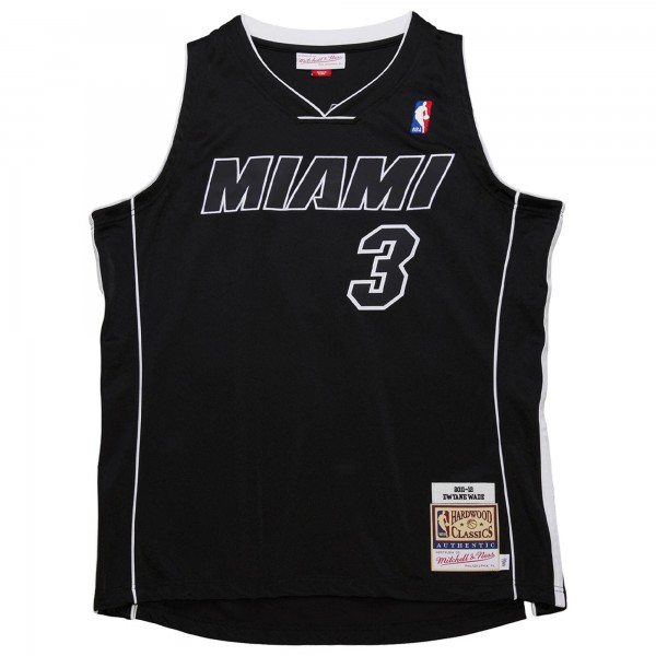 Игровая джерси Miami Heat Dwyane Wade Mitchell & Ness Black 2011/12 Hardwood Classics Authentic