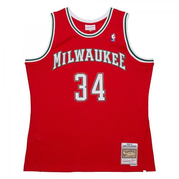 Джерси Milwaukee Bucks Giannis Antetokounmpo Mitchell & Ness Red 2014/15 Hardwood Classics Swingman