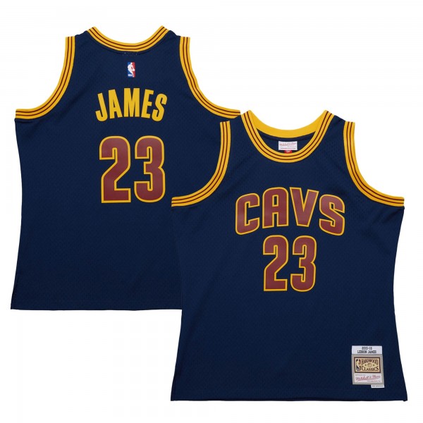 Джерси Cleveland Cavaliers LeBron James Mitchell & Ness Navy 2015/16 Hardwood Classics Swingman