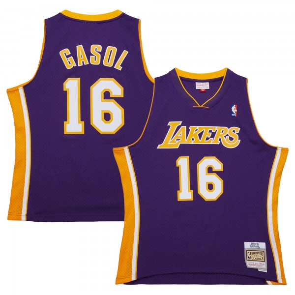 Игровая джерси Pau Gasol Los Angeles Lakers Mitchell & Ness 2009/10 Hardwood Classics Swingman - Purple