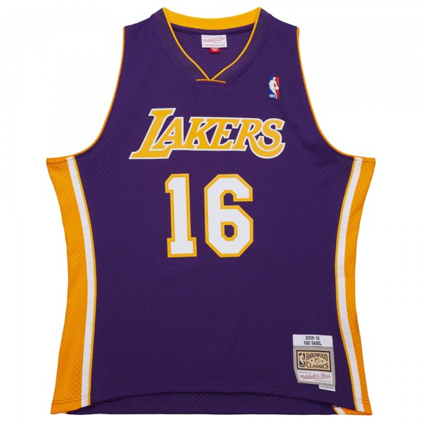 Игровая джерси Pau Gasol Los Angeles Lakers Mitchell & Ness 2009/10 Hardwood Classics Swingman - Purple