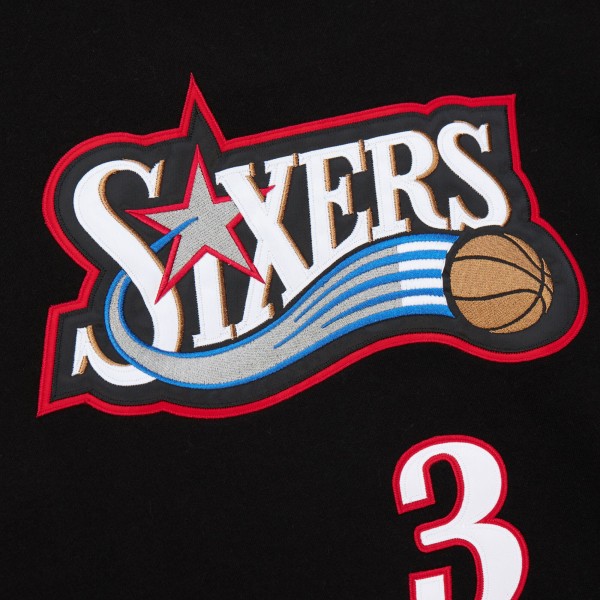 Philadelphia 76ers Allen Iverson Mitchell & Ness Black Name & Number Pullover Hoodie