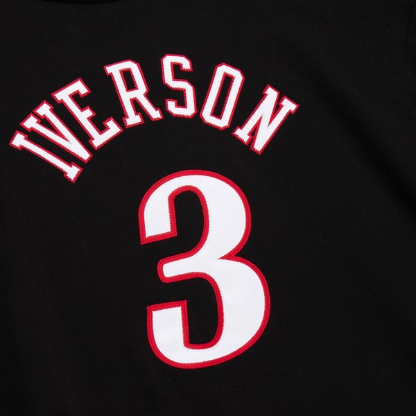 Philadelphia 76ers Allen Iverson Mitchell & Ness Black Name & Number Pullover Hoodie