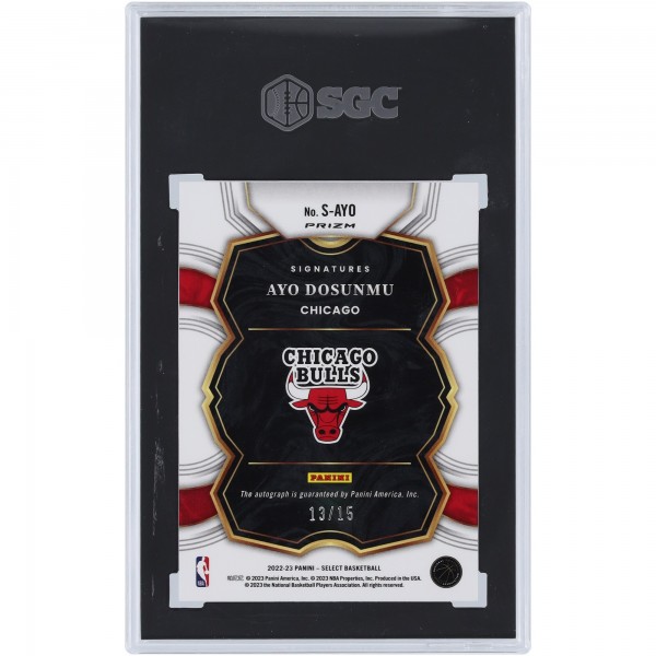 Ayo Dosunmu Chicago Bulls Autographed 2022-23 Panini Select Purple Pulsar #S-AYO #13/15 SGC Authenticated 10/10 Rookie Card