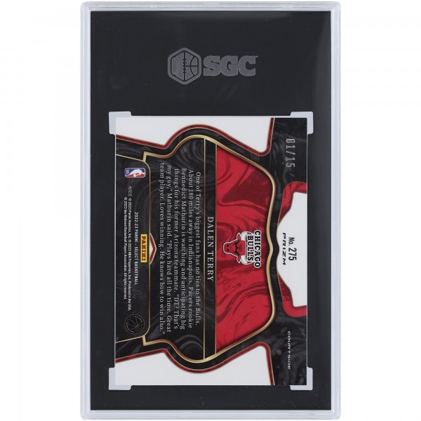 Dalen Terry Chicago Bulls 2022-23 Panini Select Orange Pulsar #275 #1/15 SGC Authenticated 9 Rookie Card