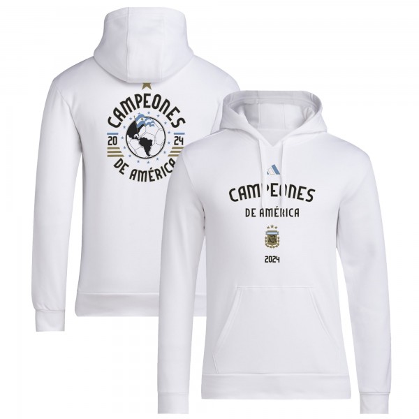 Argentina National Team adidas 2024 Copa America Champions Pullover Hoodie - White