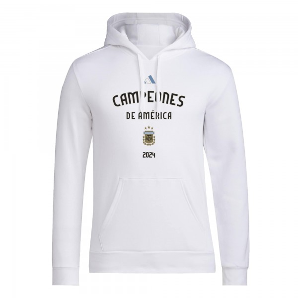 Argentina National Team adidas 2024 Copa America Champions Pullover Hoodie - White