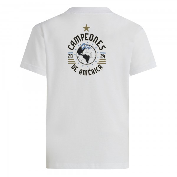 Подростковая Argentina National Team adidas 2024 Copa America Champions T-Shirt - White