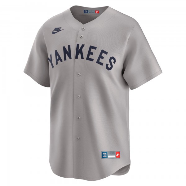 New York Yankees Babe Ruth Nike Gray Throwback Cooperstown Collection Limited Jersey