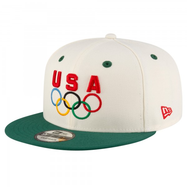Бейсболка Team USA New Era Chrome 9FIFTY Snapback - Cream/Hunter Green