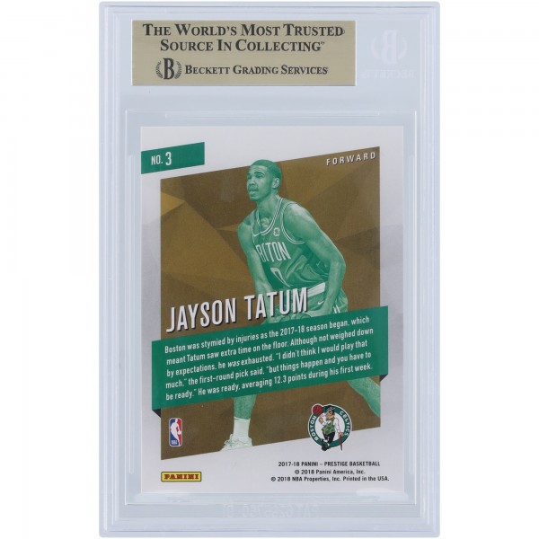 Jayson Tatum Boston Celtics 2017-18 Panini Prestige Bright Green #3 BGS Authenticated 10 Rookie Card - 9.5,10,10,10 Subgrades