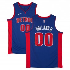 Ron Holland II Detroit Pistons Autographed Fanatics Authentic Blue Nike Icon Edition Swingman Jersey with 2024 #5 Pick and To The 313 Inscriptions - Limited Editon #5/5
