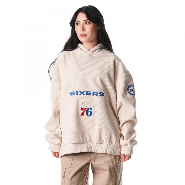 Unisex Philadelphia 76ers The Wild Collective Cream Corduroy Tri-Blend Pullover Hoodie