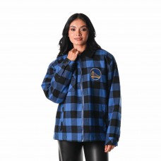 Golden State Warriors The Wild Collective Unisex Flannel Full-Zip Shacket - Black
