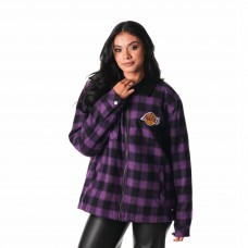Los Angeles Lakers The Wild Collective Unisex Flannel Full-Zip Shacket - Black