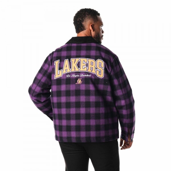 Los Angeles Lakers The Wild Collective Unisex Flannel Full-Zip Shacket - Black