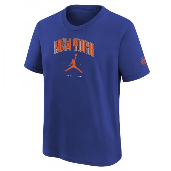 Подростковая New York Knicks Jordan Brand Blue Essential Cities T-Shirt