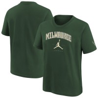 Подростковая Milwaukee Bucks Jordan Brand Hunter Green Essential Cities T-Shirt