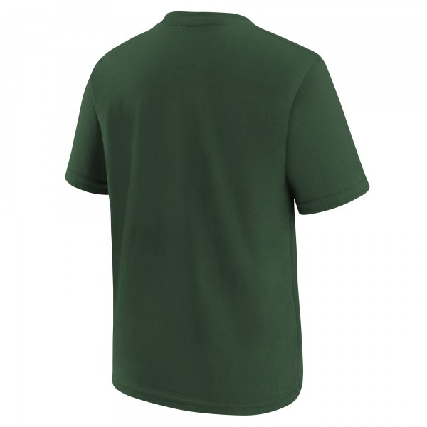Подростковая Milwaukee Bucks Jordan Brand Hunter Green Essential Cities T-Shirt