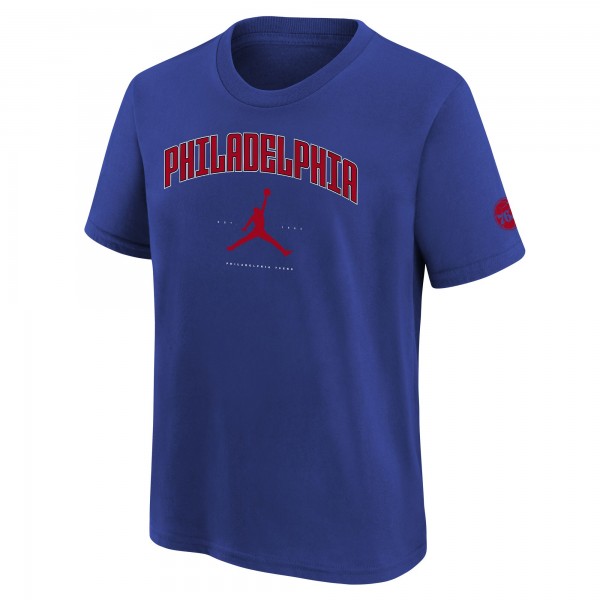 Подростковая Philadelphia 76ers Jordan Brand Royal Essential Cities T-Shirt