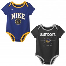 Малышам Golden State Warriors Nike Royal/Black Just Do It Two-Pack Bodysuit Set