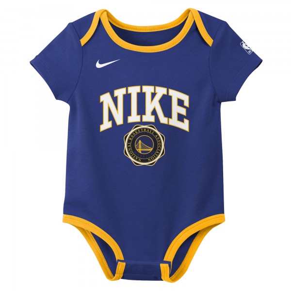 Малышам Golden State Warriors Nike Royal/Black Just Do It Two-Pack Bodysuit Set