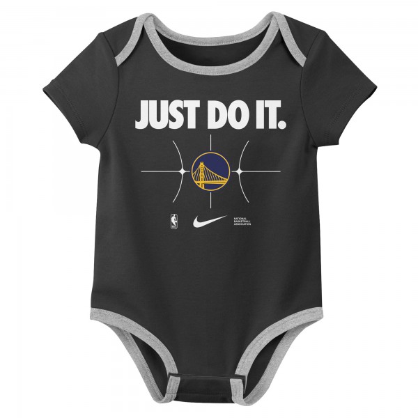 Малышам Golden State Warriors Nike Royal/Black Just Do It Two-Pack Bodysuit Set