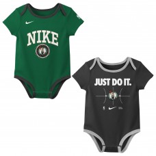 Малышам Boston Celtics Nike Kelly Green/Black Just Do It Two-Pack Bodysuit Set
