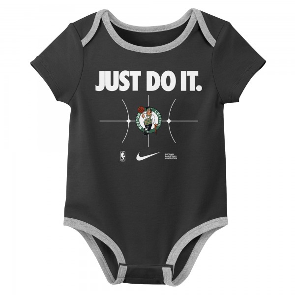 Малышам Boston Celtics Nike Kelly Green/Black Just Do It Two-Pack Bodysuit Set