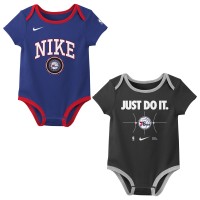 Newborn Philadelphia 76ers Nike Royal/Black Just Do It Two-Pack Bodysuit Set