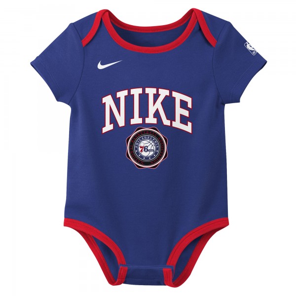 Newborn Philadelphia 76ers Nike Royal/Black Just Do It Two-Pack Bodysuit Set