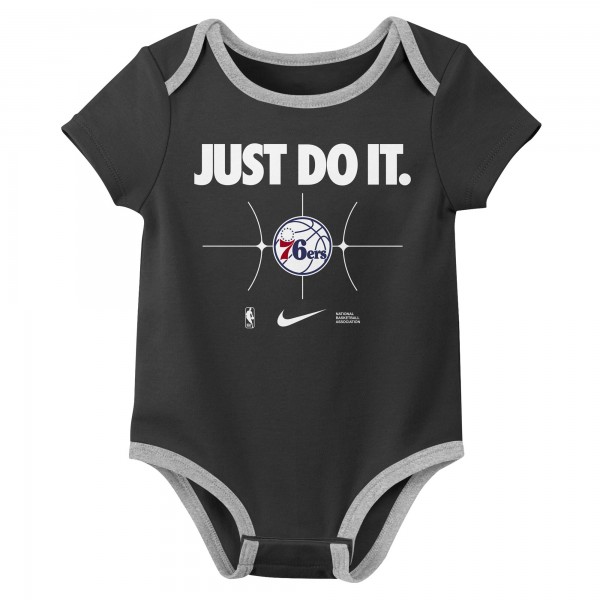 Newborn Philadelphia 76ers Nike Royal/Black Just Do It Two-Pack Bodysuit Set