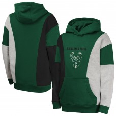 Подростковая Milwaukee Bucks Hunter Green Ace In the Hole Pullover Hoodie
