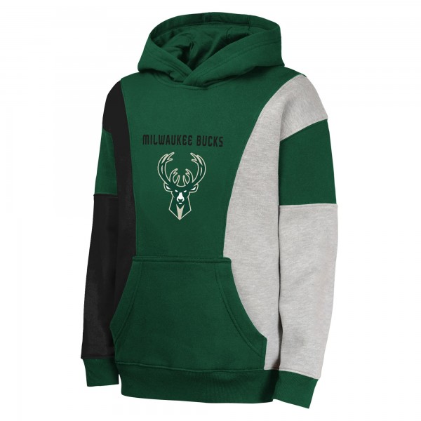 Подростковая Milwaukee Bucks Hunter Green Ace In the Hole Pullover Hoodie