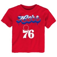 Подростковая Philadelphia 76ers Red Bubbly Script T-Shirt