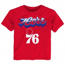 Подростковая Philadelphia 76ers Red Bubbly Script T-Shirt