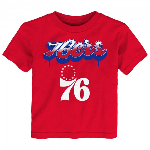 Подростковая Philadelphia 76ers Red Bubbly Script T-Shirt